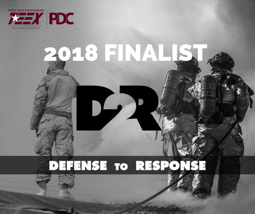 2018 Defense to Response (D2R) finalist graphic from TEEX PDC